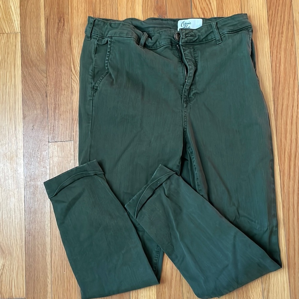 Olive Green Sz 30 Cosmic Blue Love pants - Picture 1 of 5